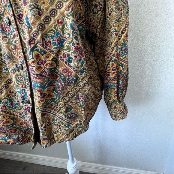 Liz Clairborne Lizwear Floral Button Down Blouse 100% Rayon Shirt Size S - Picture 7 of 11